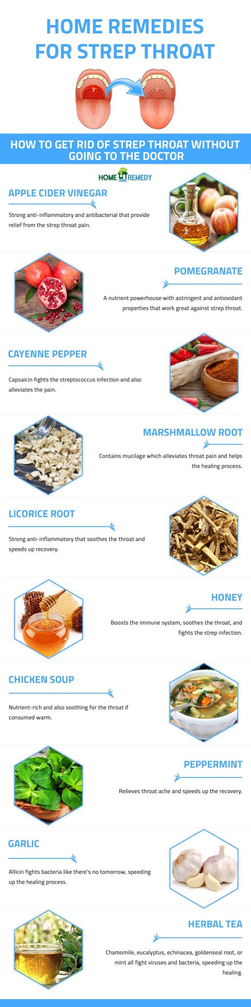 home remedies for strep throat infographic